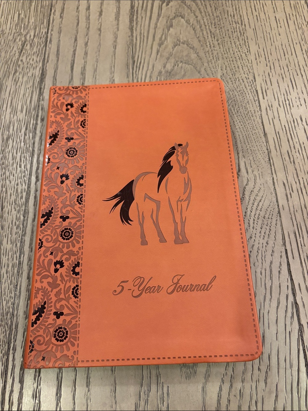 5-Year Journal Faux Leather Horse Cover